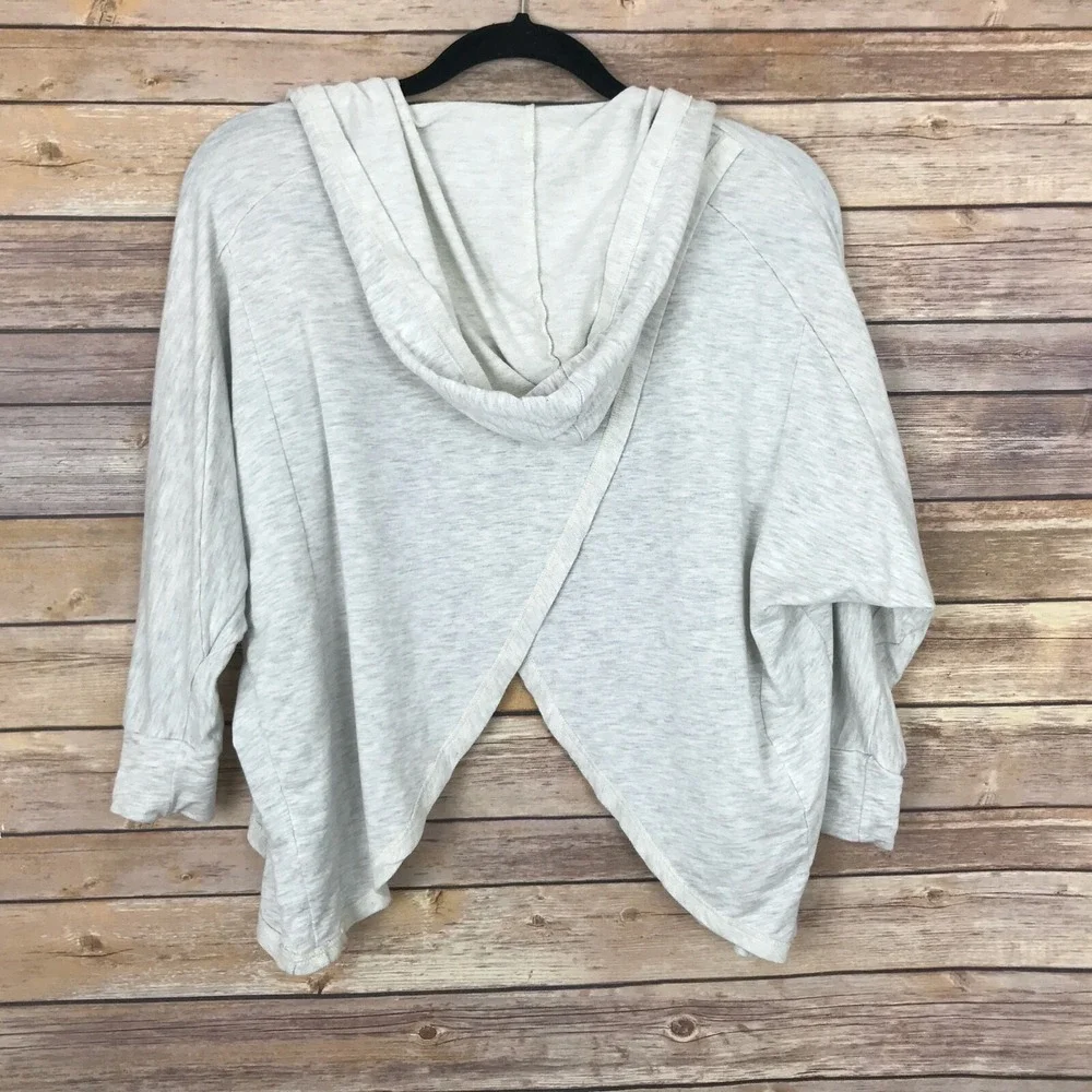 Zella‎ Sweater Girls L Cross Back Cardigan Dolman Sleeve Open Front 3/4 Sleeve
